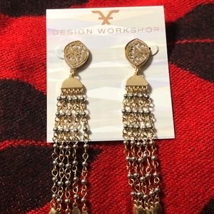 Silver and gold dangly earrings